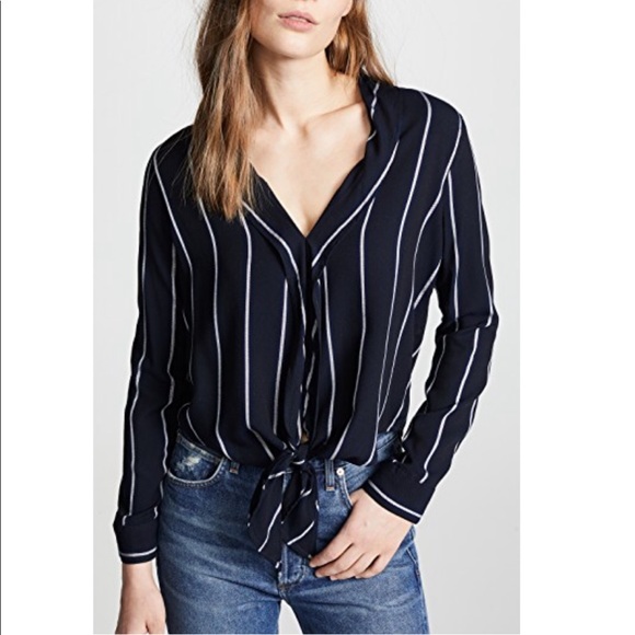 Rails Ava navy front tie blouse top - Picture 5 of 8